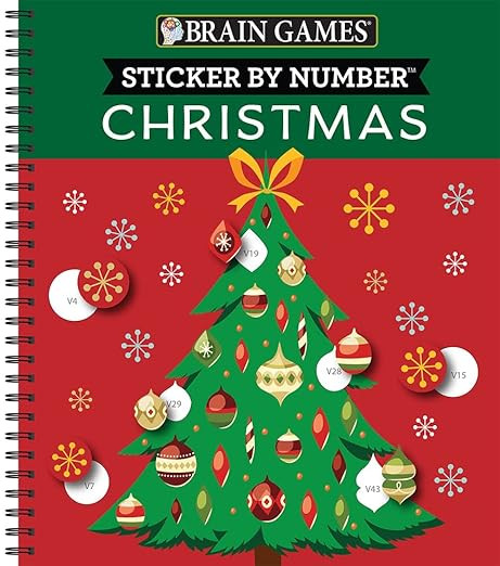 Brain Games - Sticker by Number: Christmas (28 Images to Sticker - Christmas Tree Cover) (Volume ... | Amazon (US)