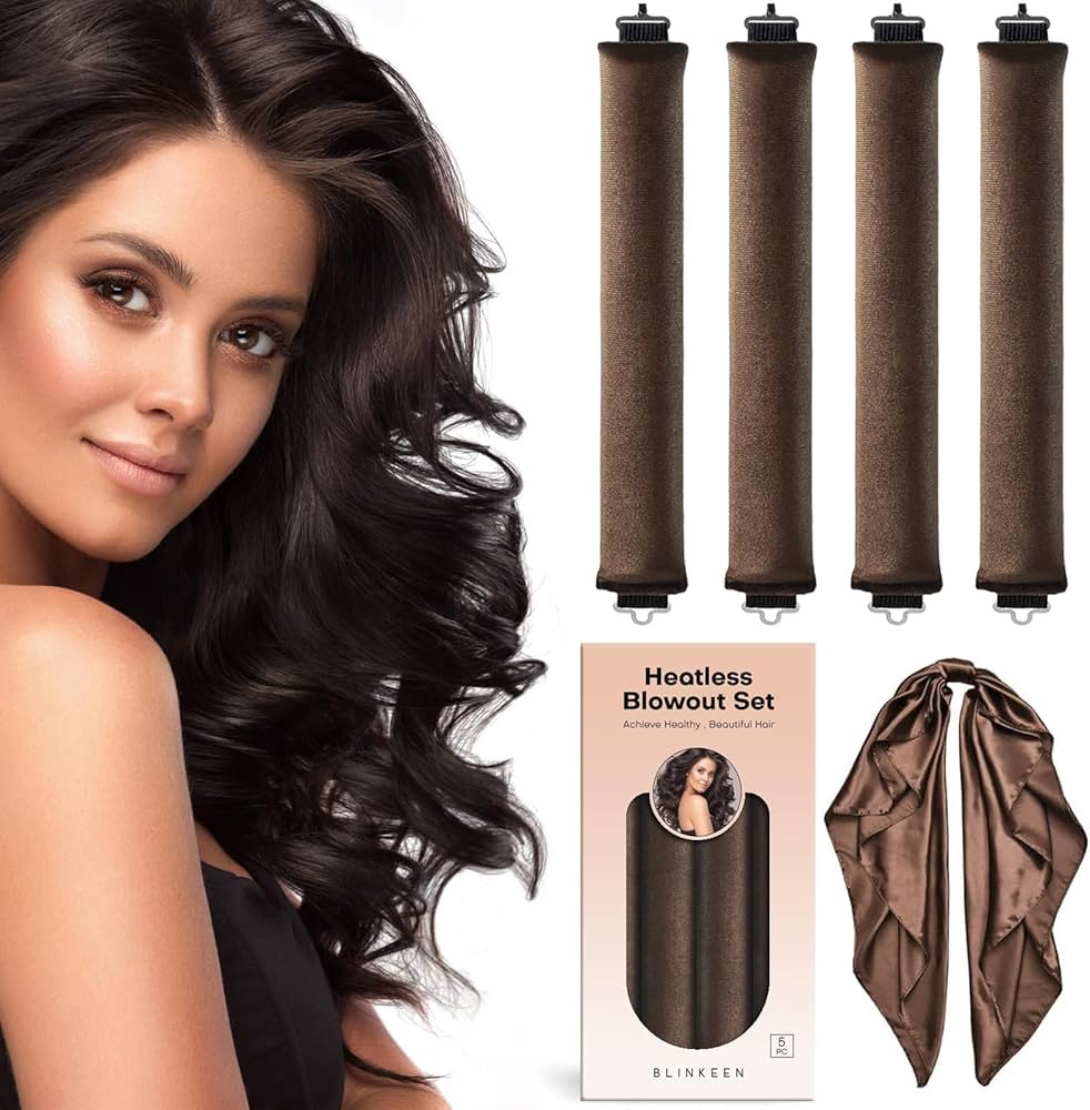 Heatless Overnight Hair Curling Set with Scarf, Velvet Rods with Hook, No Heat Curlers All Hair T... | Amazon (US)