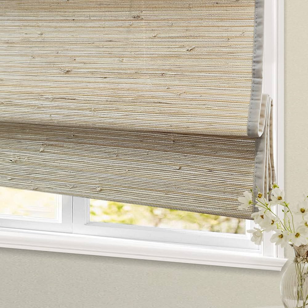 Blackout Cordless Blinds Bamboo Roman Shades, Custom Window Shades with Borders, Natural 100% Bam... | Amazon (CA)