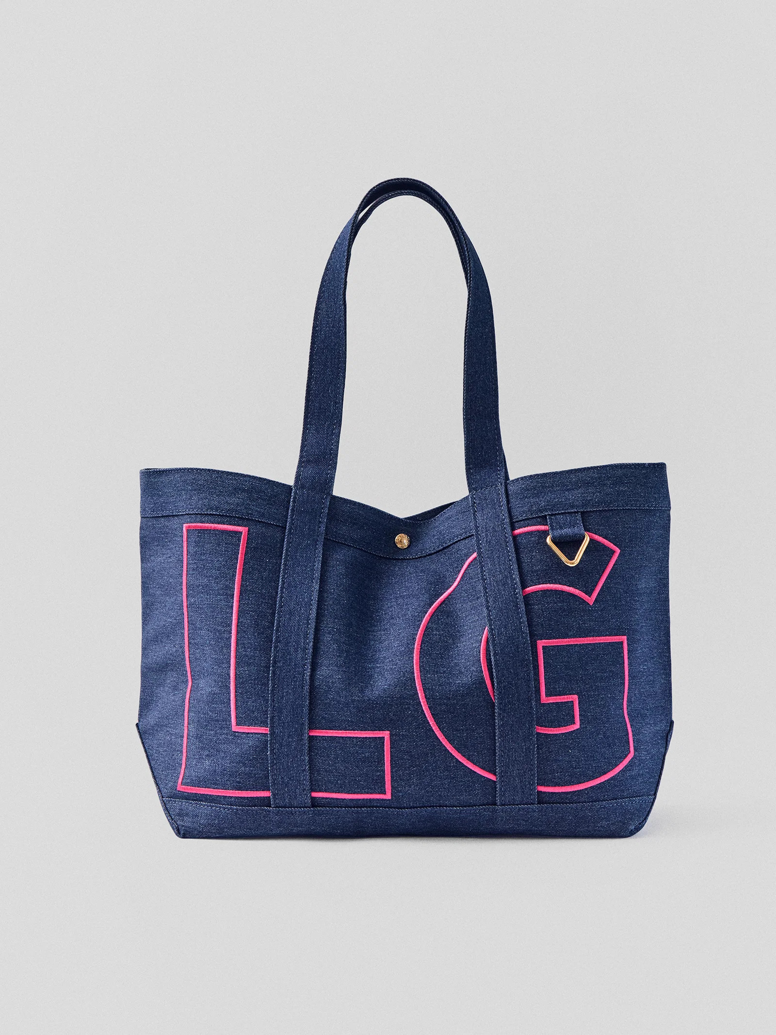 Solid Custom Alpha Tote - Dark Denim | BaubleBar