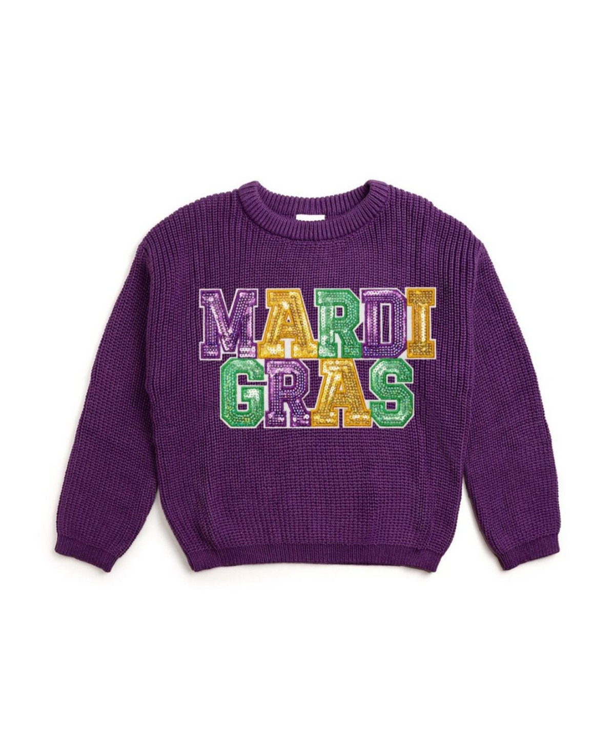Sweet Wink Little/Big Girls Mardi Gras Knit Sweater - Purple | Macy's