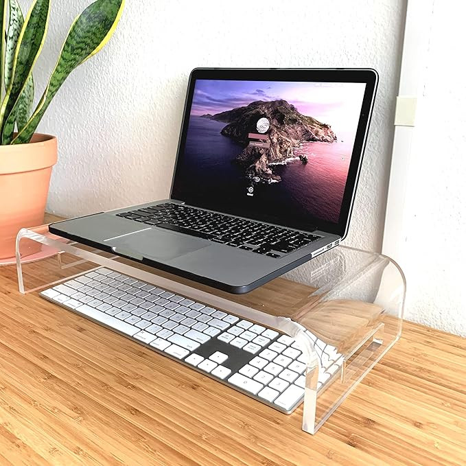 TyTroy Elegant Heavy-Duty Clear Acrylic Monitor Stand (4” Raiser/Shelf) for Healthy/Comforting ... | Amazon (US)