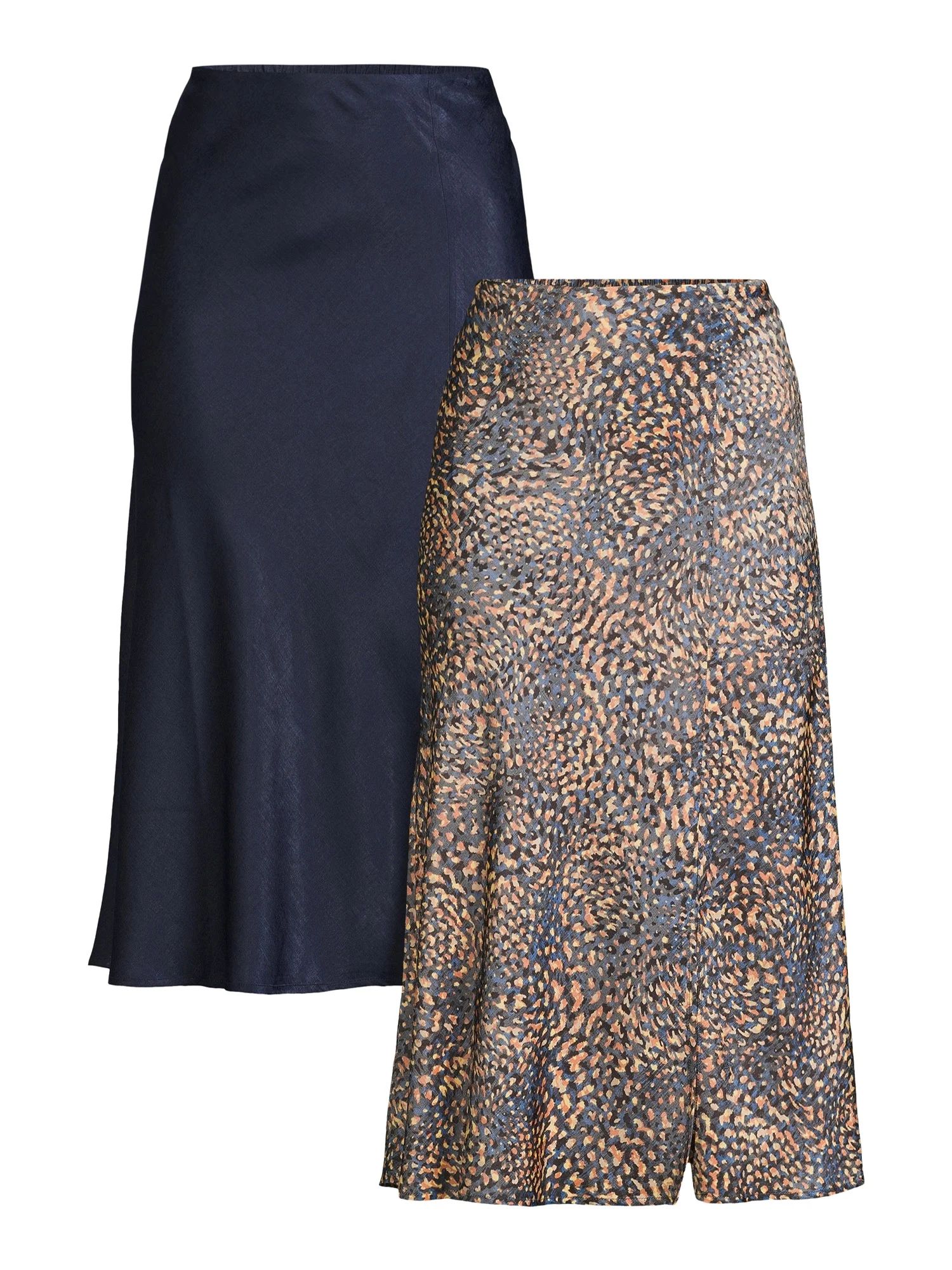 Time and Tru Women's Midi Slip Skirt, 2-Pack, Sizes XS-XXXL - Walmart.com | Walmart (US)