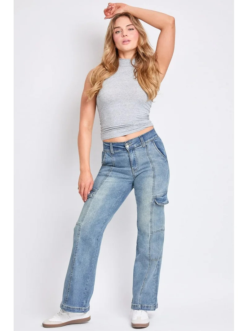 YMI Jeans Women's Straight Cargo Jeans | Walmart (US)