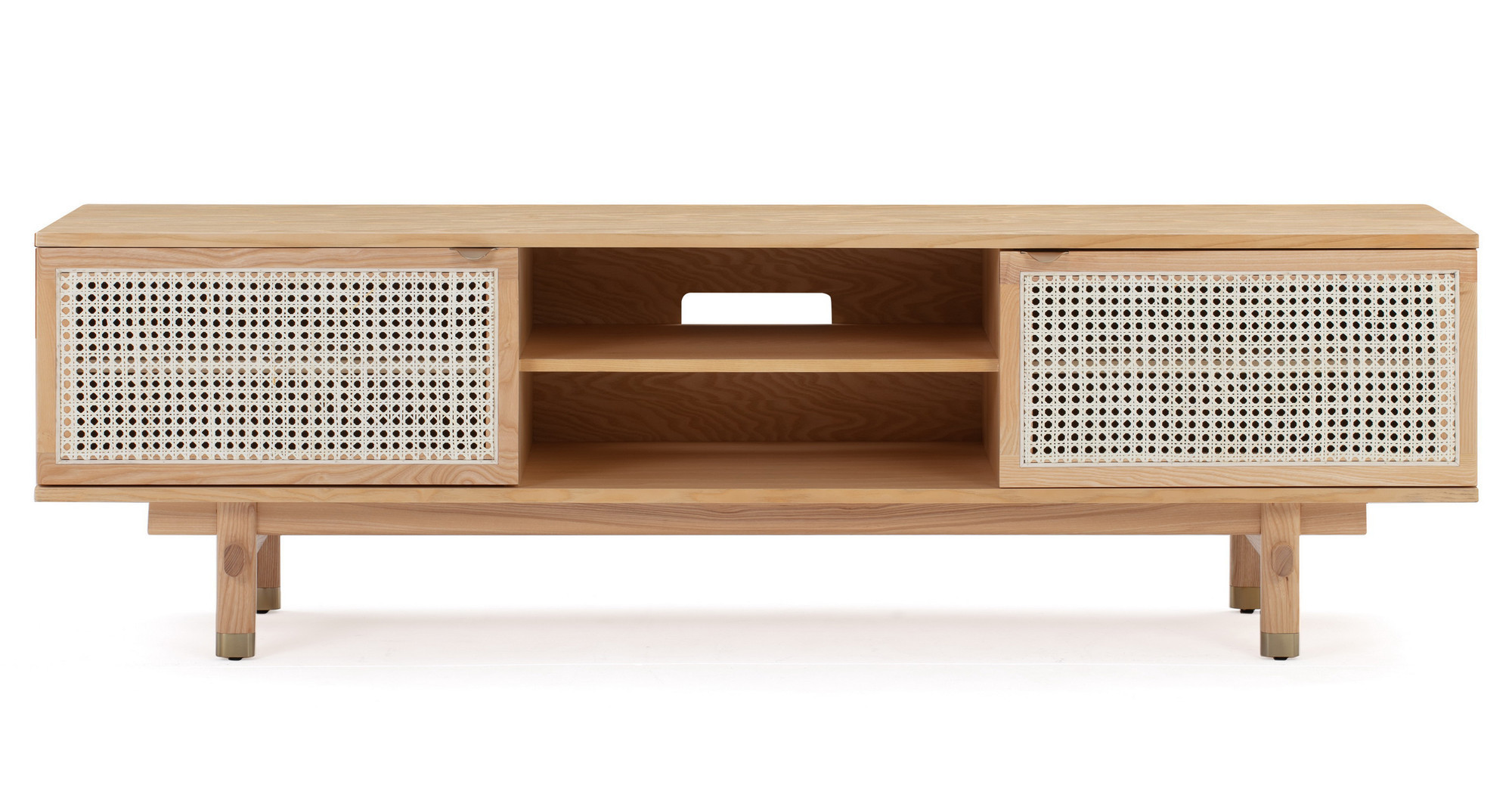 Boho Wicker 71" Media Cabinet, Ash | Kardiel