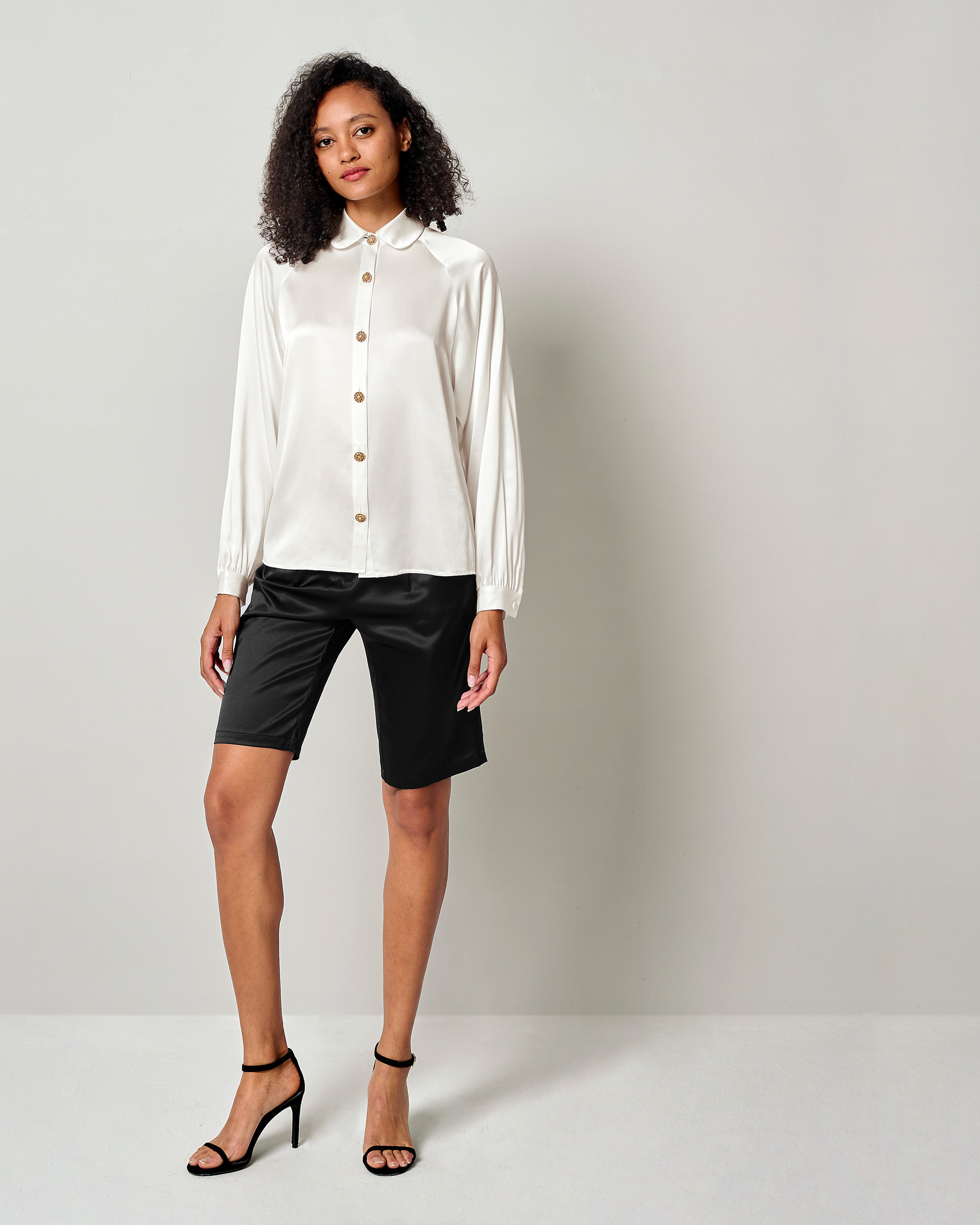 Vintage Tie Neck Silk Shirt | LilySilk