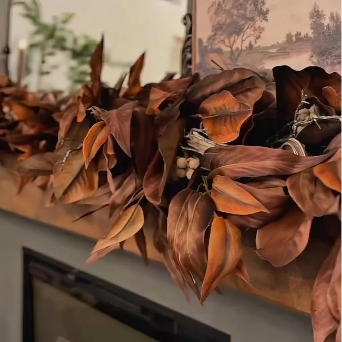 Brown Magnolia Leaf Garland,Brown Magnolia Leaf Garland,6FT Brown Magnolia Leaf Garland for Fall ... | Walmart (US)