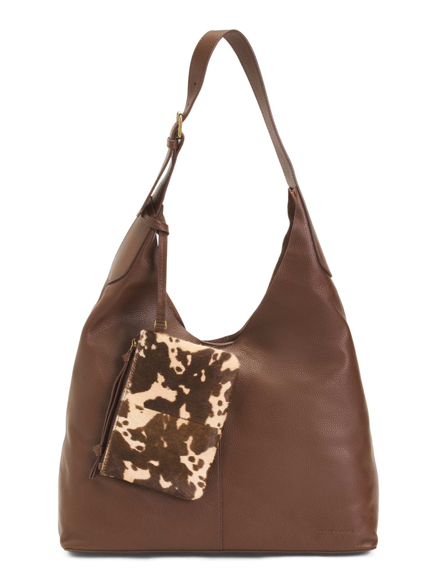 Leather Anny Hobo With Cow Print Pouch | TJ Maxx