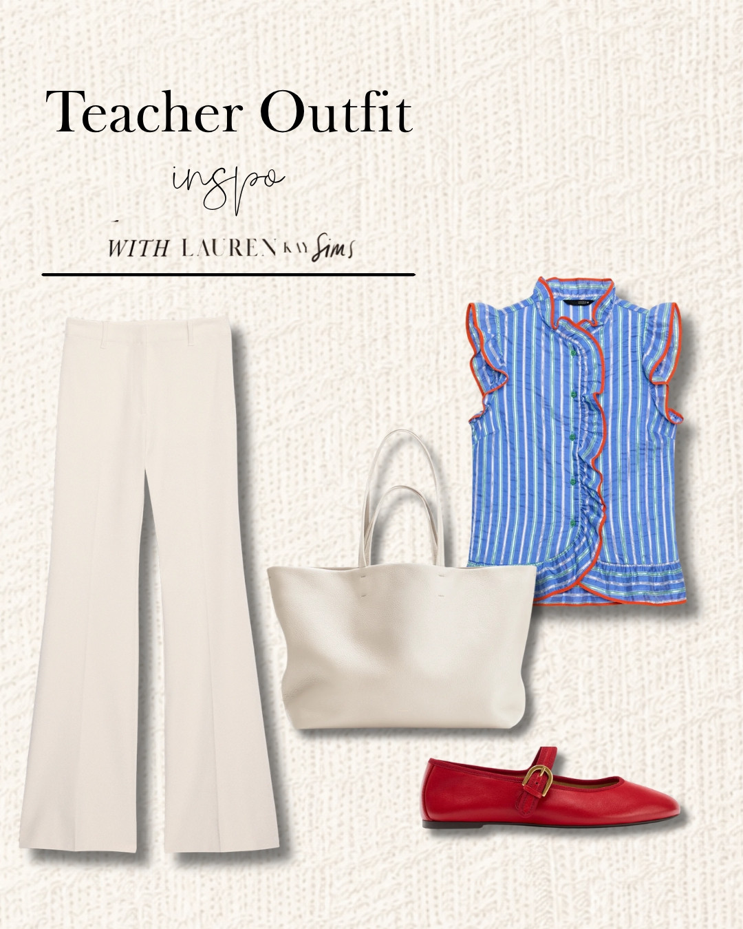 This teacher outfit mixes timeless white staples with bold red and blue accents for a chic, easy look!

#LTKootd #LTKSeasonal #LTKWorkwear