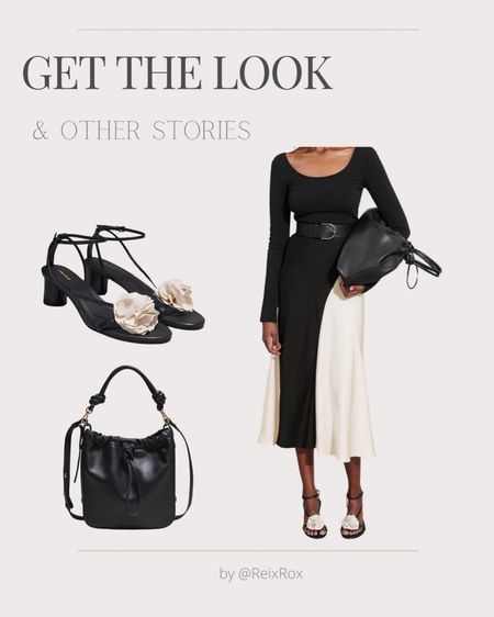 Slim textured black Long-sleeve top. Black and white Heeled Leather Sandals. Embedded white front flower. Black Knotted Leather Tote Bag. Luxury, workwear, elegant, chic fashion, effortless, affordable, expensive look, date night out. Gift guide for her. & other stories.


#LTKover50style #LTKmodest #LTKpartywear