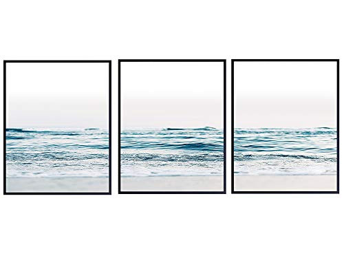 Ocean Waves Unframed Wall Art Print - Set of Three - Great Gift for Surfers and Beach Lovers - Perfe | Amazon (US)