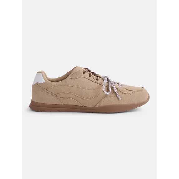 No Boundaries Women's Faux Suede Double Lace Sneakers | Walmart (US)