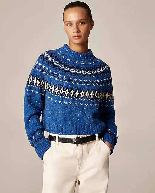 Fair Isle wide-mockneck sweater | J. Crew US