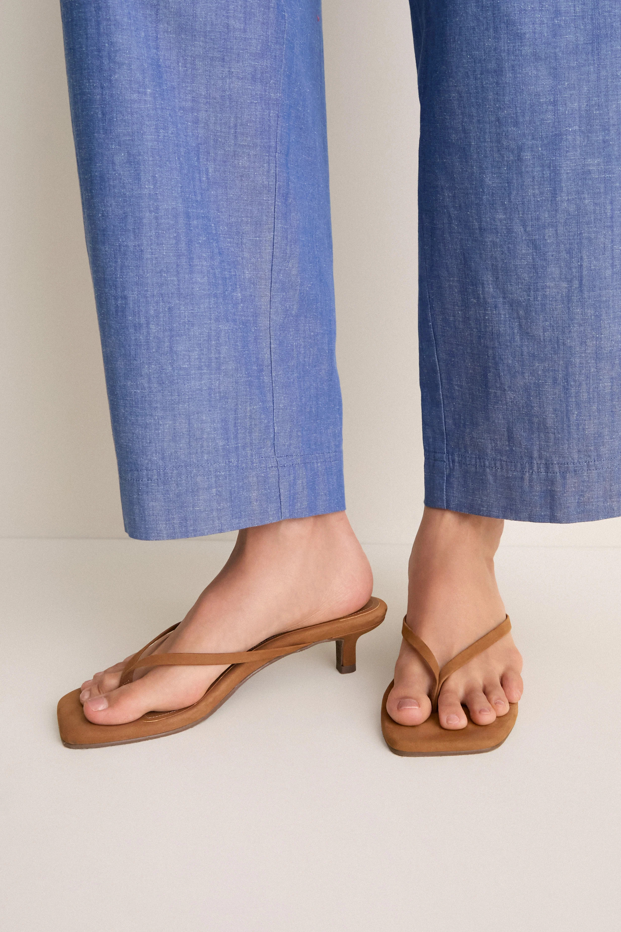 Camel Suede Square Toe Julia Heels | Tuckernuck (US)
