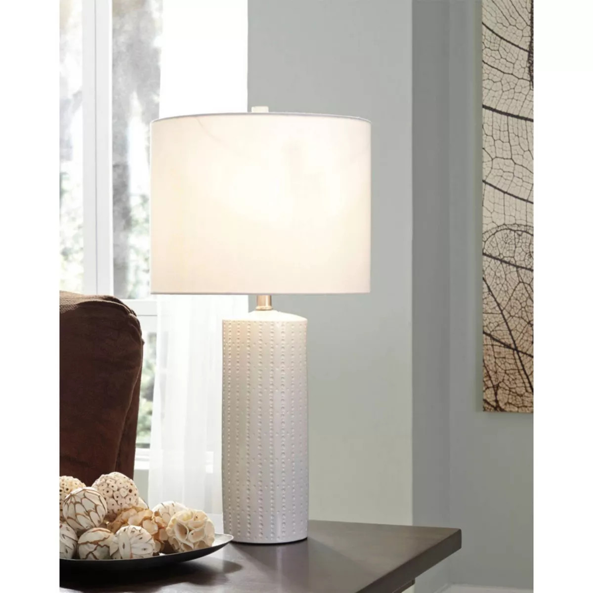 Set of 2 Steuben Ceramic Table Lamps White - Signature Design by Ashley: Textured Base, UL Listed... | Target