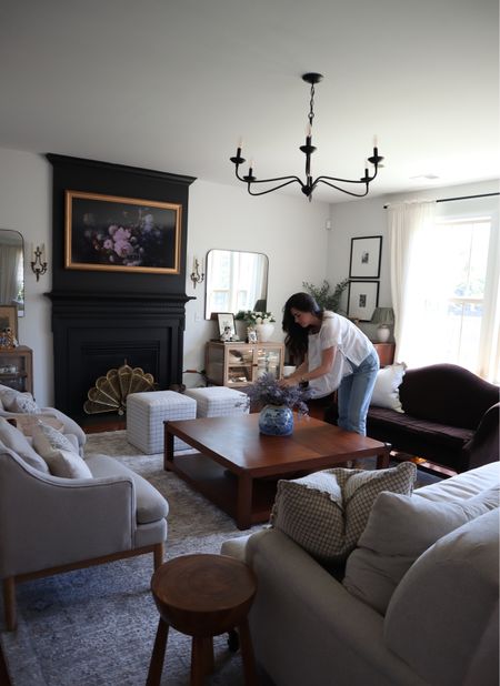 Home decor living room pottery barn sofa chinoserie vase lavender stems 

#LTKHome