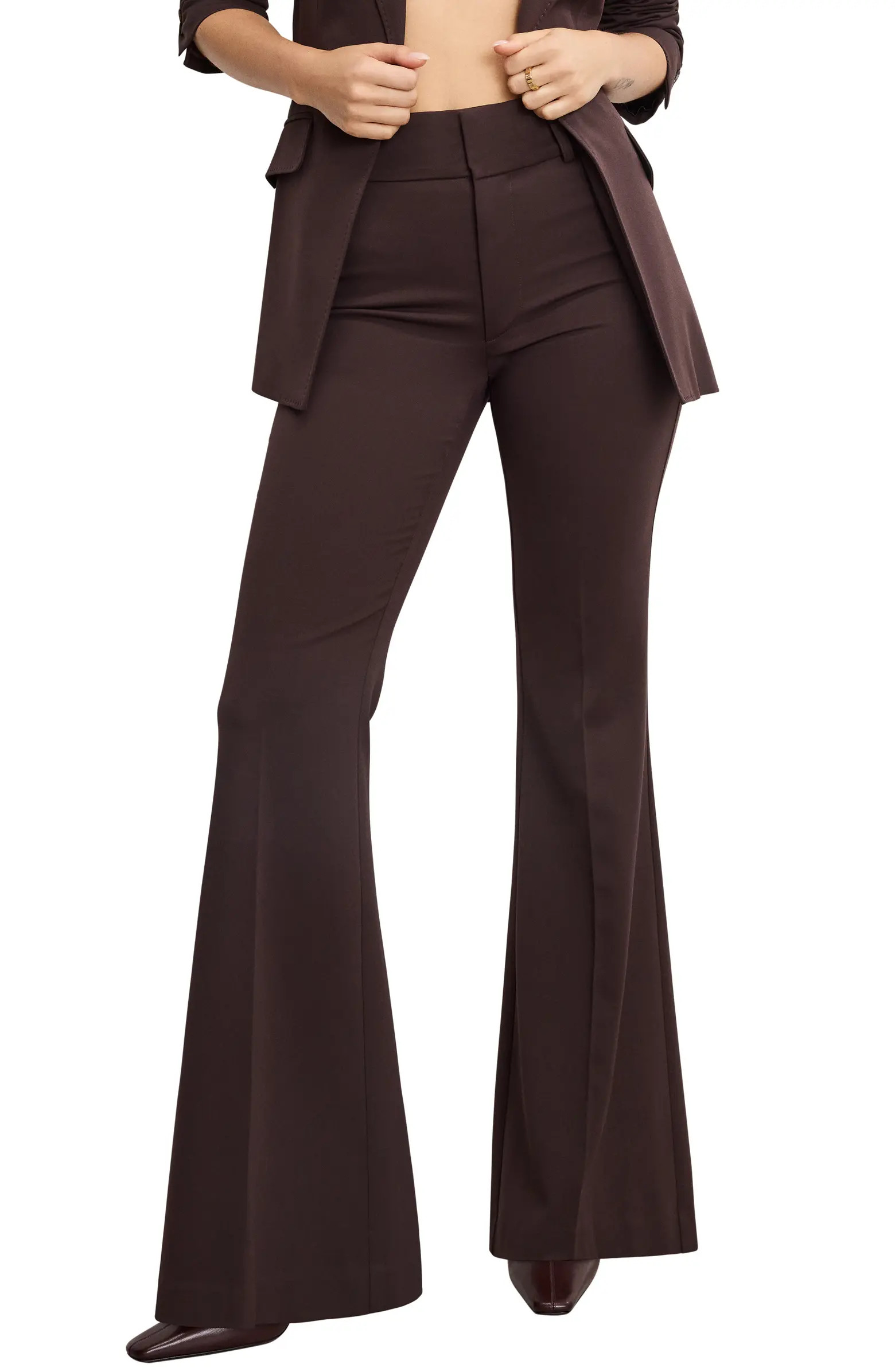 Good American Essential Flare Leg Pants | Nordstrom | Nordstrom