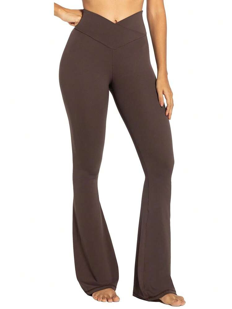 34-Inch High-Elasticity Naked-Feel Yoga Flare Pants For Women, Summer, High-Waisted Peach Butt Bo... | SHEIN