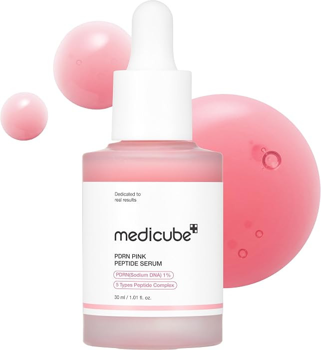 medicube PDRN Pink Peptide Serum with Salmon DNA | Pink Glow Serum with Peptides & Niacinamide fo... | Amazon (US)