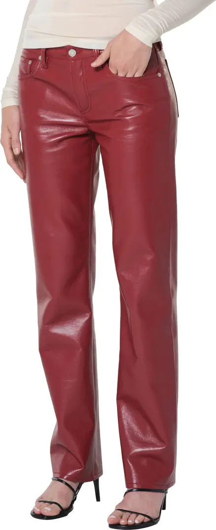 Leather Blend Straight Leg Pants | Nordstrom