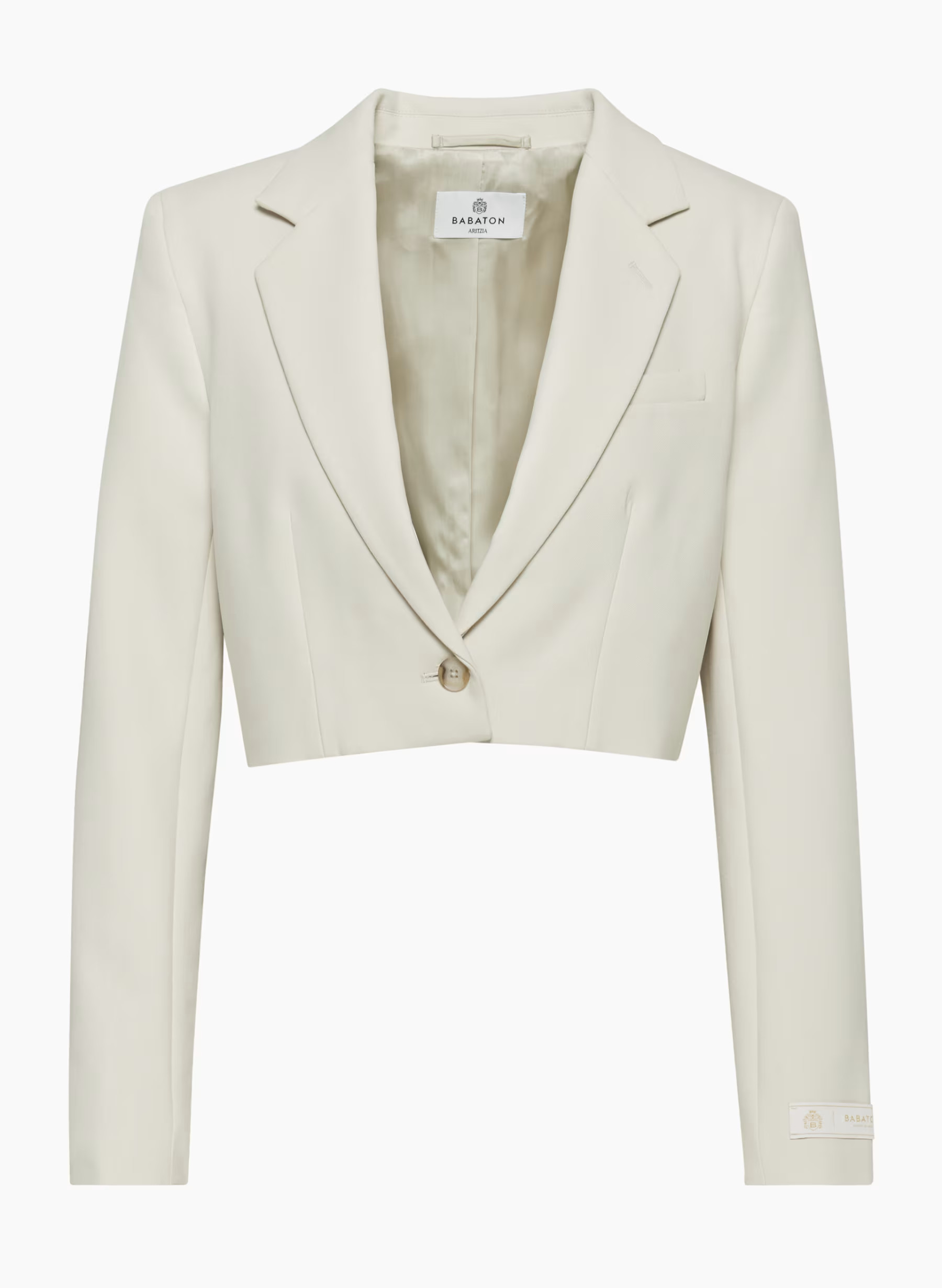 Aritzia Babaton Women's Arbus Blazer in Matte Pearl | 10 | Polyester/Viscose/Cotton | Aritzia