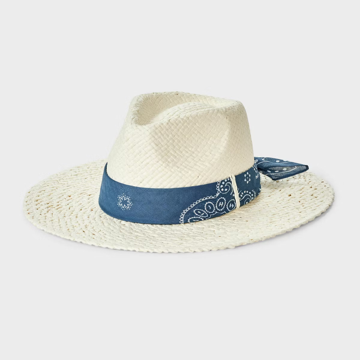 Straw Fedora Hat with Bandana Detail - Universal Thread™ Off-White | Target