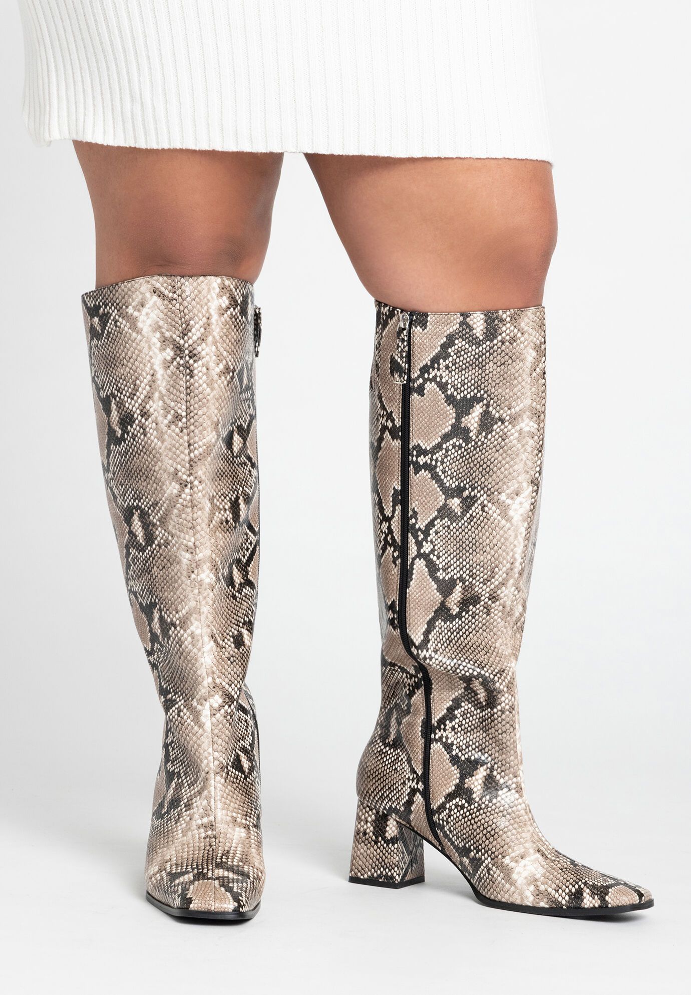 Knee High Boot with Block Heel | Eloquii