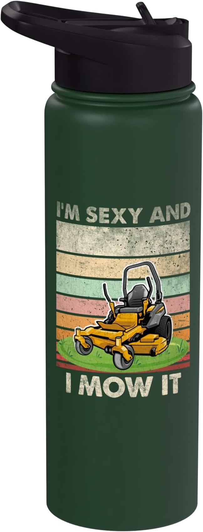 I'm Sexy And I Mow It Lawn Mowing Gardening Lover Distressed Stainless Steel Insulated Water Bott... | Amazon (US)