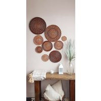 Basket Wall Decor, Basket Brown, Wall Decor, Bedroom Boho Woven Basket | Etsy (US)