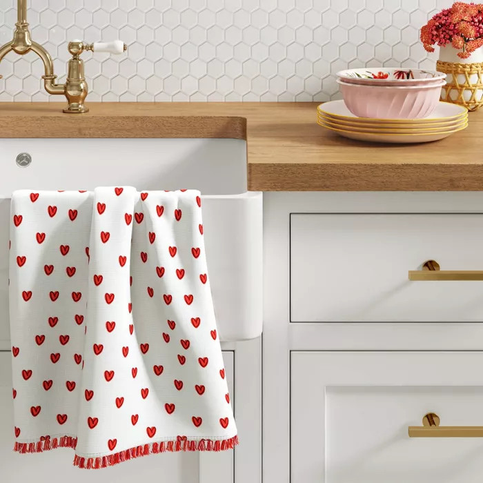 Cotton Scattered Hearts Terry Kitchen Towel - Opalhouse™ | Target