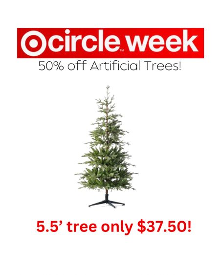 50% off artificial trees, 5 foot Christmas tree, target circle week 

#LTKsalealert
