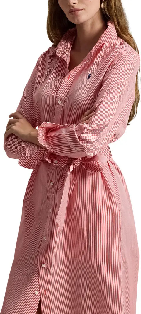 Tie Waist Long Sleeve Maxi Shirtdress | Nordstrom