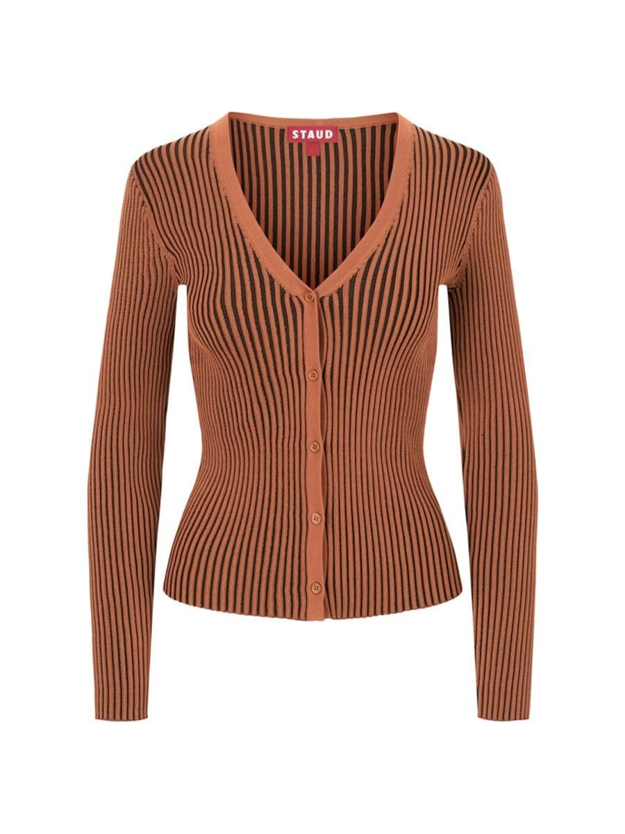 Fitted Rib-Knit Cardigan | Saks Fifth Avenue