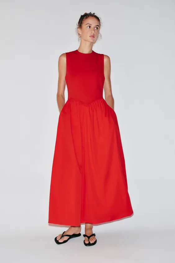 COMBINATION MIDI DRESS | Zara US