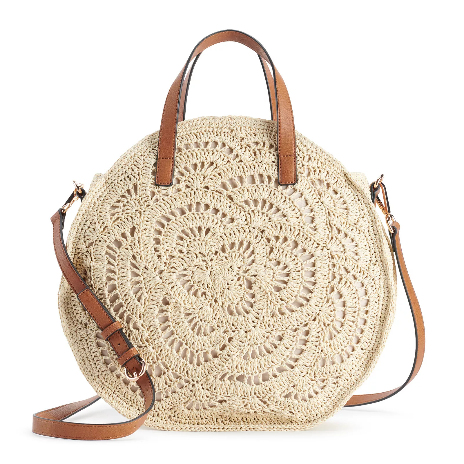 LC Lauren Conrad Cookie Crochet Crossbody Bag, Med Beige | Kohl's