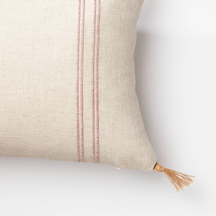 Block Print Lumbar Throw Pillow Mauve/Cream -Threshold™ designed with Studio McGee | Target