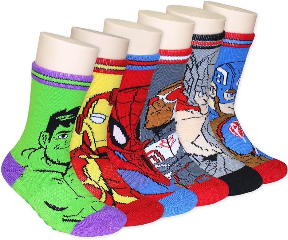 Marvel Super Hero Adventures Spider-Man Boys 6 pack Socks with Grippers (Kids) | Amazon (US)