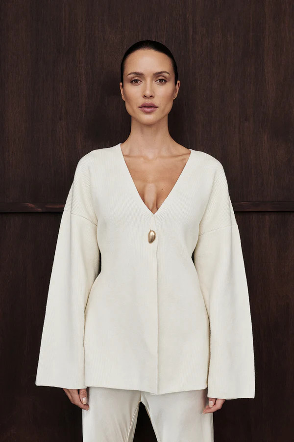 SCOUT CREAM LONG SLEEVE KNIT TOP | DISSH