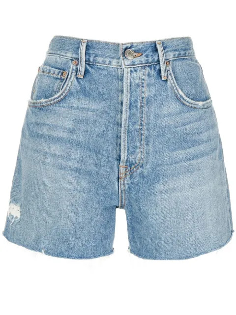 Grlfrnd high-rise Distressed Denim Shorts - Farfetch | Farfetch Global