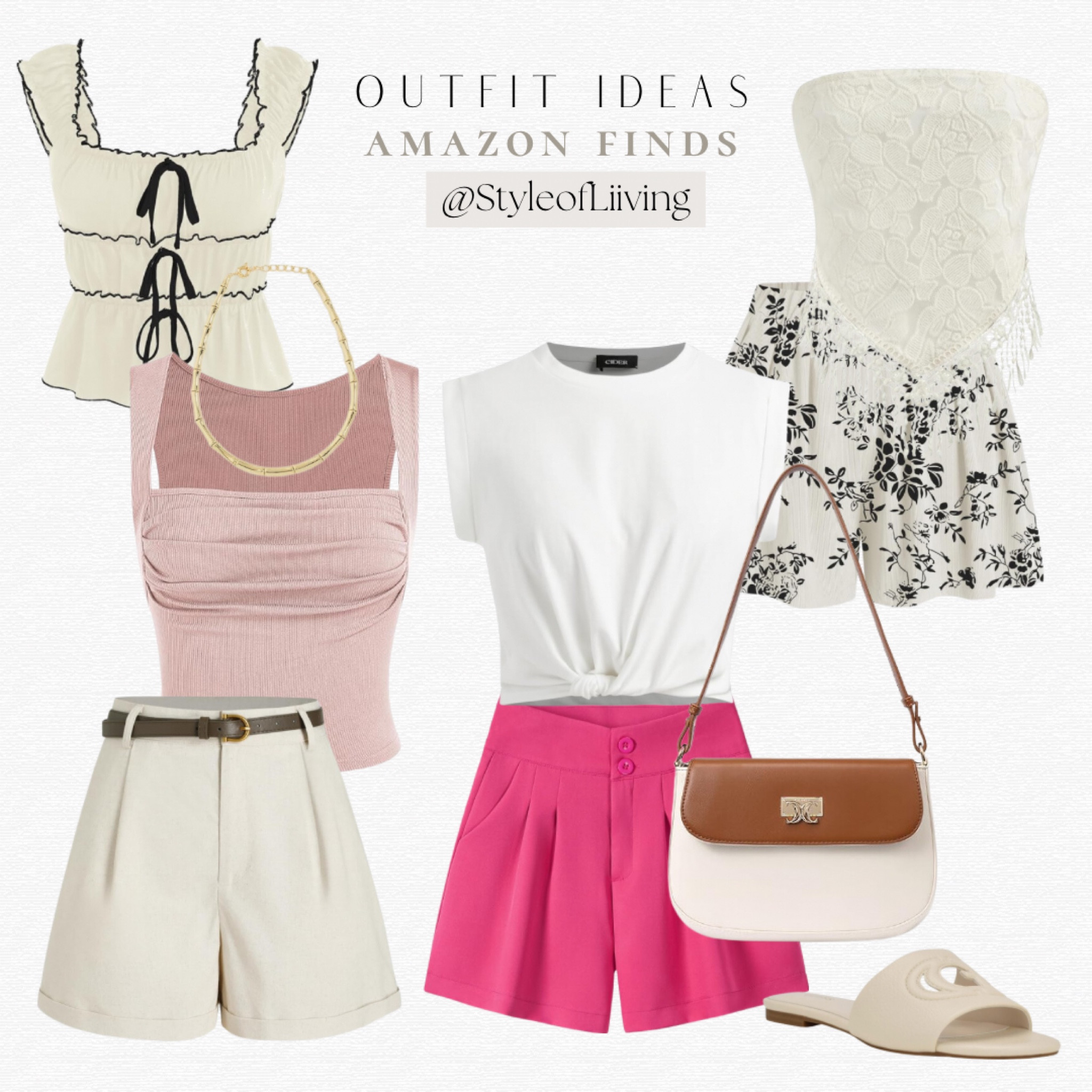 Amazon fashion outfit ideas! Shorts, tank tops, tee shirts, strapless tops, sandals, handbags purses, jewelry necklaces. Women’s summer fashion.

#LTKSeasonal #LTKFindsUnder100 #LTKStyleTip
