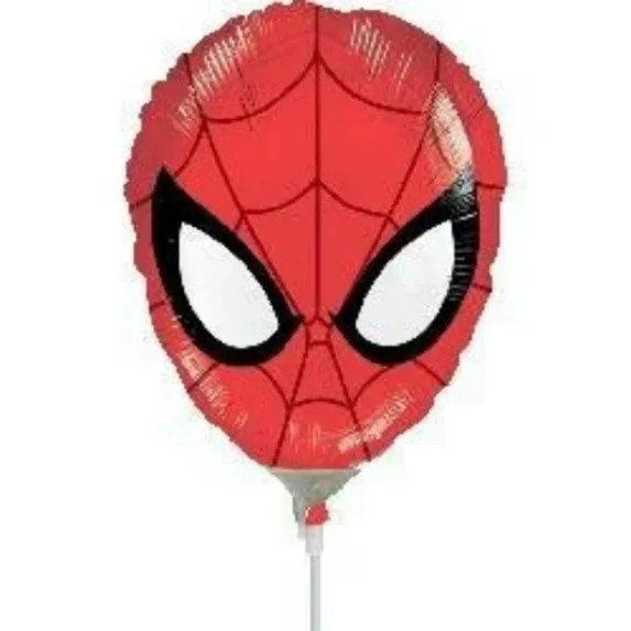 14" SPIDERMAN FACE Mini Shape Balloon • (Air-Fill Only) • Party Supplies Decorations Foil Myl... | Walmart (US)