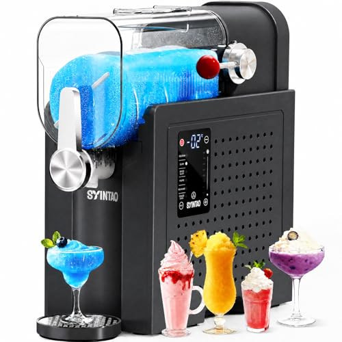 SYINTAO 2-in-1 Slushie & Soft Serve Ice Cream Maker, No-Ice-Needed Frozen Drink Machine with LED Display, 6 Preset Modes, Auto-Clean & Delay Timer – Gift for Family (Black) | Amazon (US)