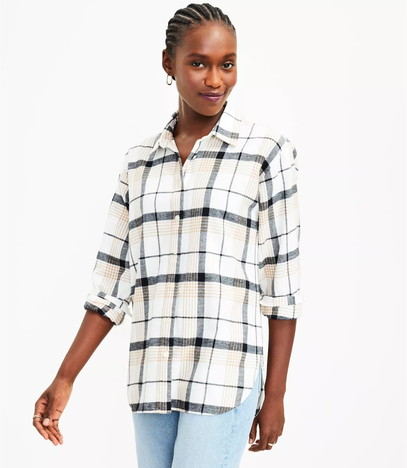 Plaid Flannel Everyday Tunic Shirt | LOFT