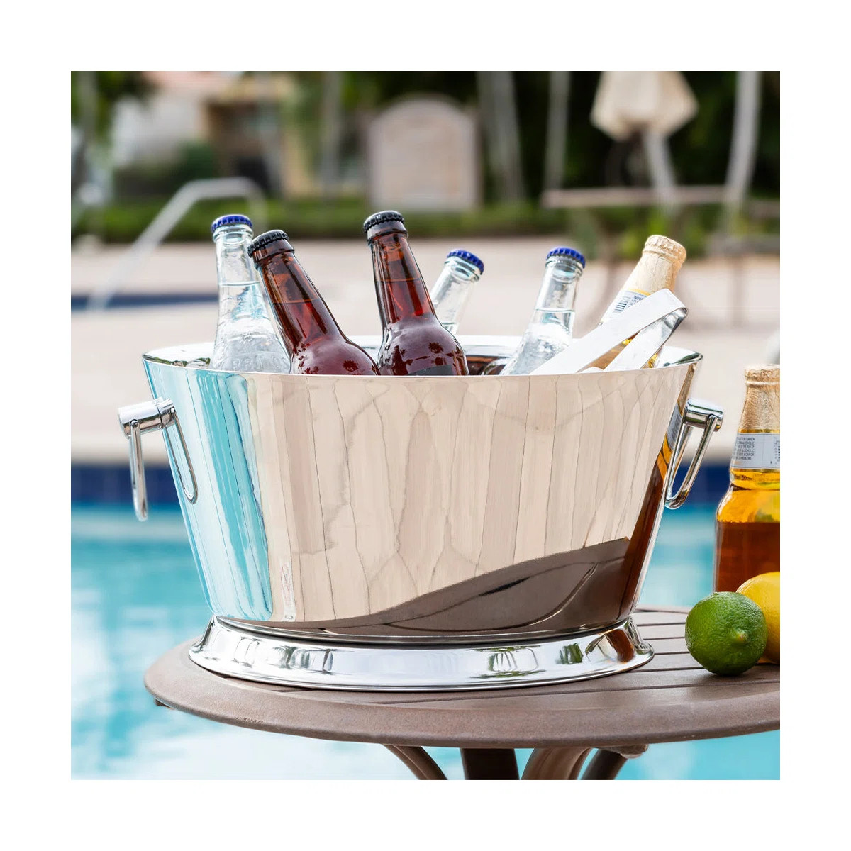 Demetro Beverage Tub for Parties Stainless Steel Drink Tub Cooler Ice Bucket for Hosting Parties ... | Wayfair North America
