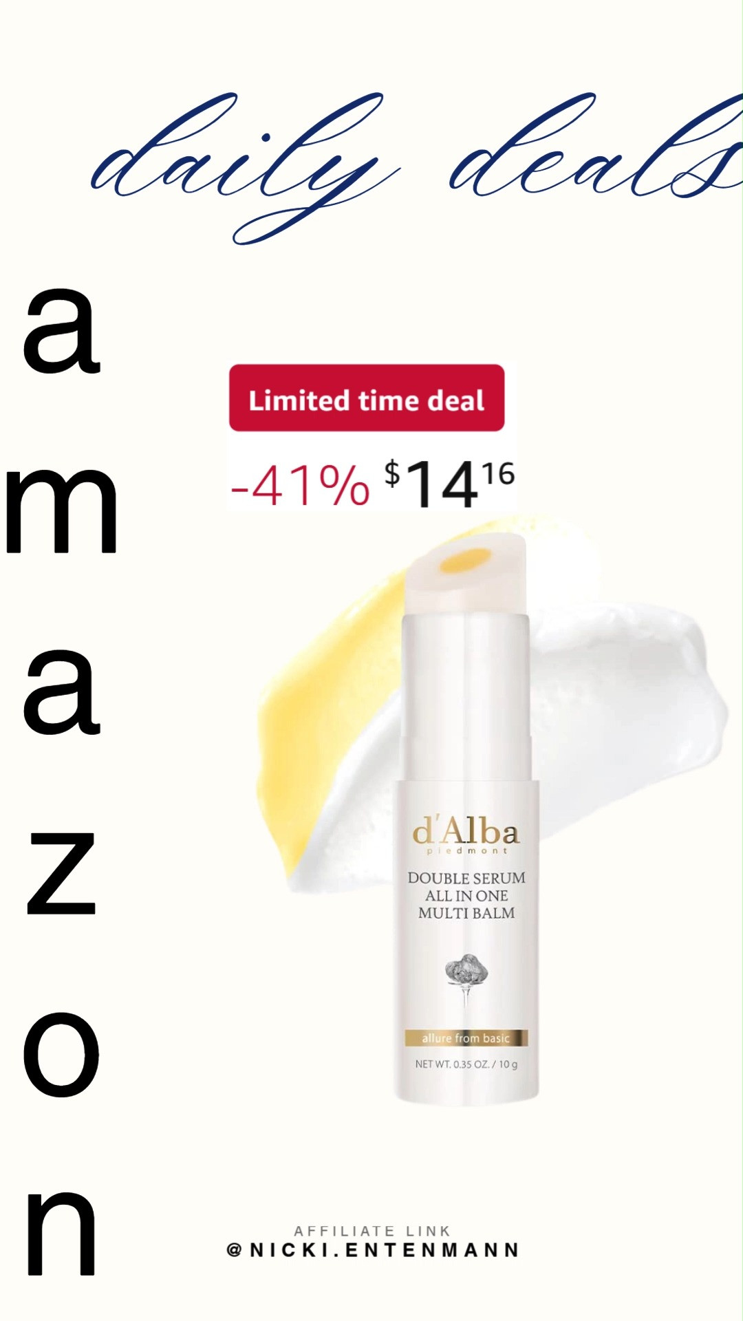 This d'alba Piedmont White Truffle Double Serum All-in-one Multi Balm brings cheerful charm and effortless glow to skincare routines with luxurious design and nourishing style. #dalba #skincare #whitetruffle #serum #multibalm #beautycare #luxuryskincare #skincareroutine #glowingskin #beautyfinds ✨🍄💆‍♀️ 

 #LTKselfcare #LTKSaleAlert #LTKBeauty