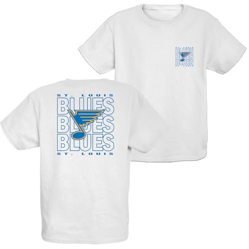 Blue 84 Unisex Kid's NHL Officially Licensed Youth T-Shirt Front/Back Curl White | Amazon (US)