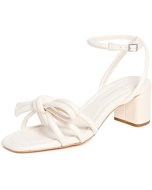 Loeffler Randall Women's Mikel Leather Bow Mid-Heel Sandals | Amazon (US)