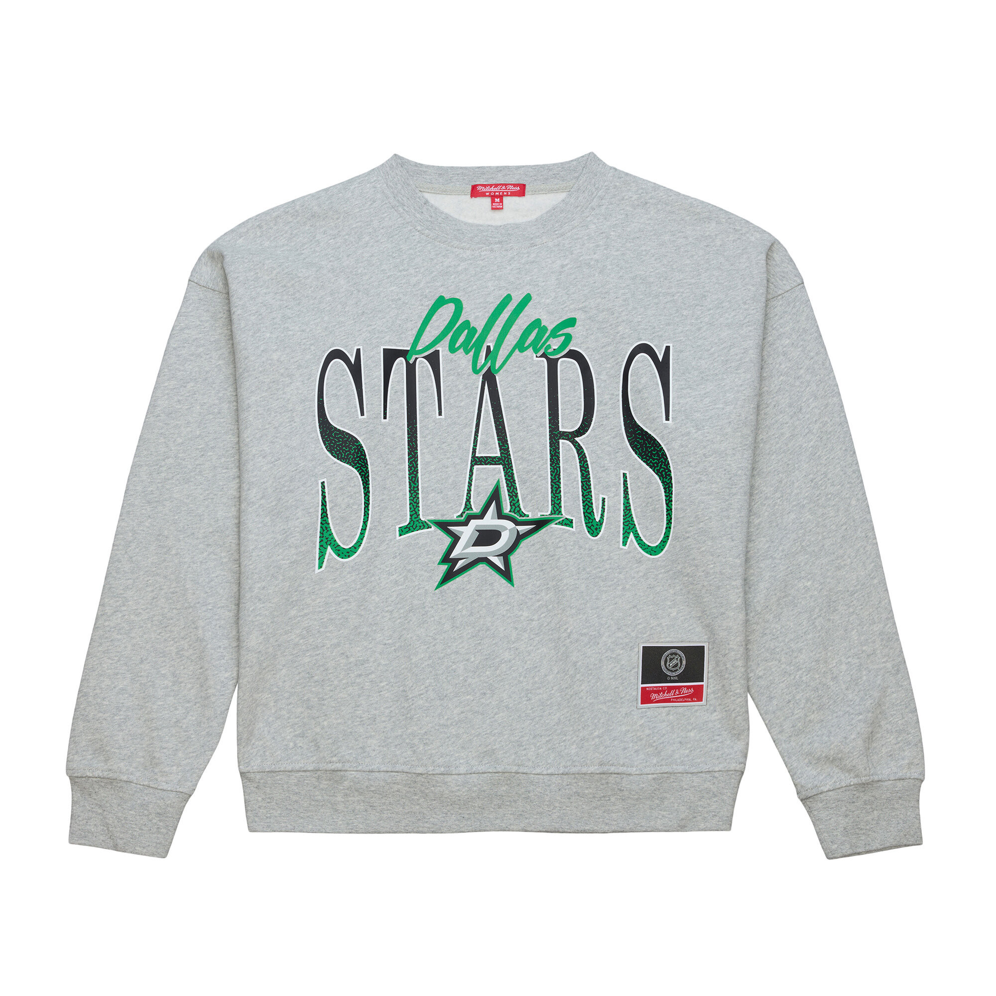 Women's Mitchell & Ness  Heather Gray Dallas Stars Hockey Night Sweatshirt | Fanatics