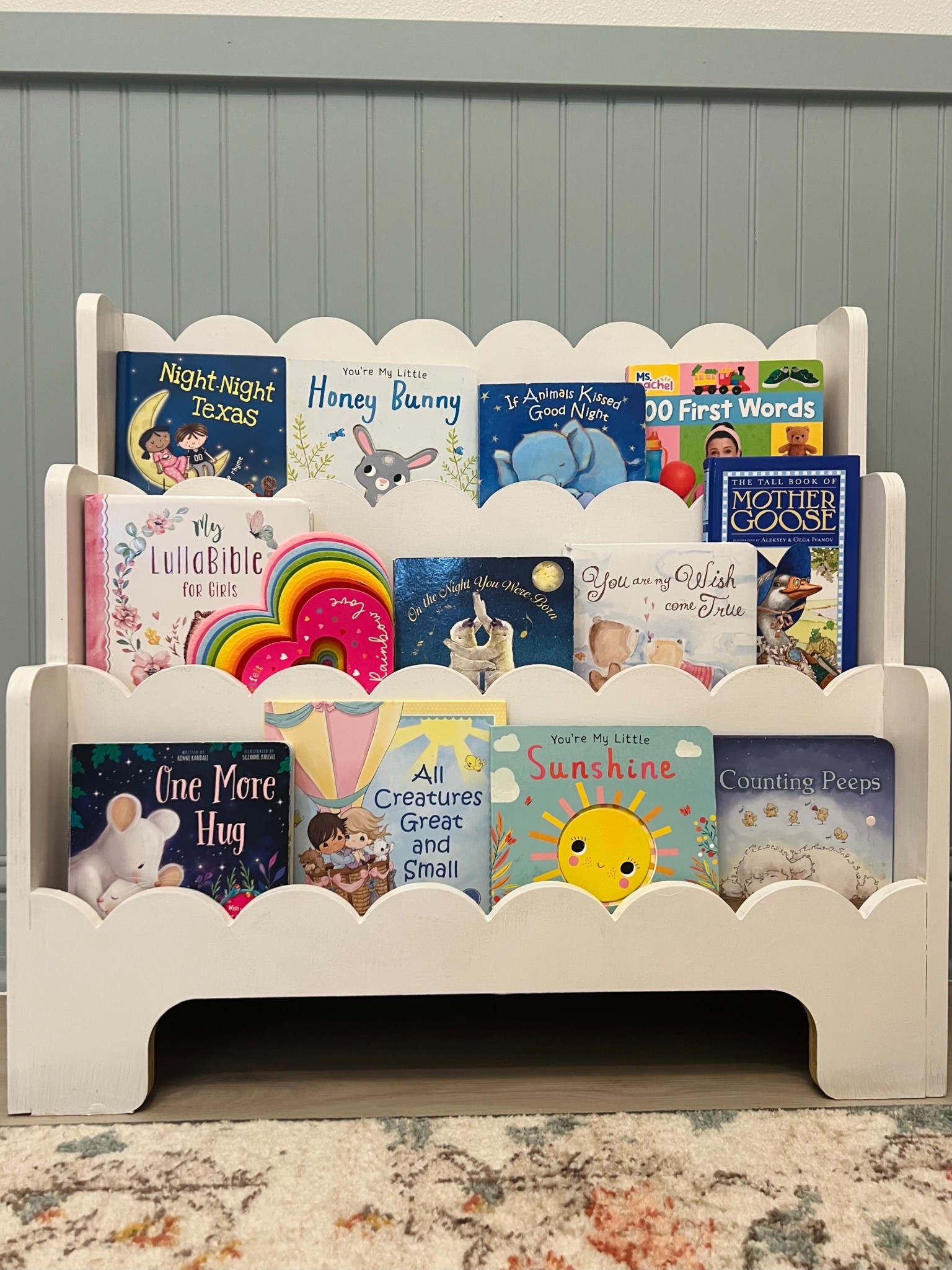 I painted our scalloped bookshelf and love how it turned out 📚 
toddler bookshelf/ wooden kid bookshelf/ nursery/ playroom/ classroom/ kids book storage/ montessori bookscase  

#LTKHome #LTKKids #LTKFamily