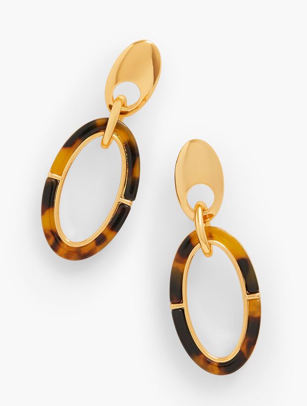 Tortoiseshell Oval Drop Earrings | Talbots